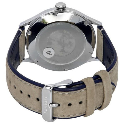 Orient Bambino Version 4 Classic Suede Leather Strap Navy Blue Dial Automatic RA-AC0P02L10B Men's Watch