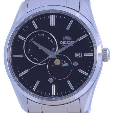 Orient Sun  Moon Black Dial Stainless Steel Automatic RA-AK0307B00C Mens Watch