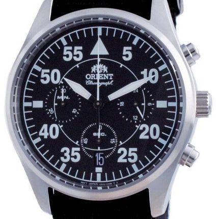 Orient Sports Flight Style Chronograph Black Dial Quartz RA-KV0502B10B Men's Watch