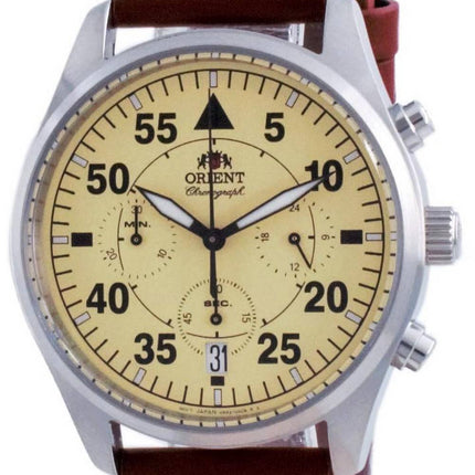 Orient Sports Flight Style Chronograph Beige Dial Quartz RA-KV0503Y10B Men's Watch