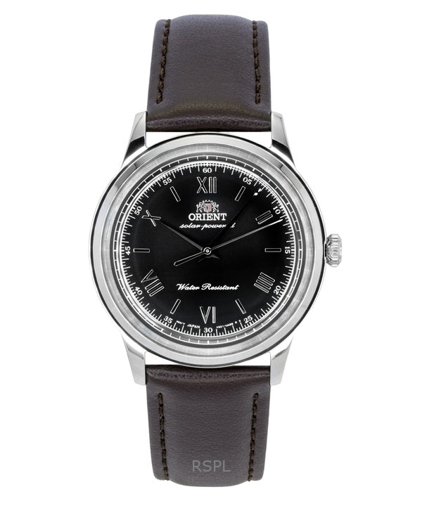 Orient Bambino Leather Strap Black Dial Solar RA-WK0004L Men's Watch