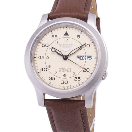 Refurbished Seiko 5 Military Brown Leather Strap Automatic SNK803K2-var-SS5 Men's Watch