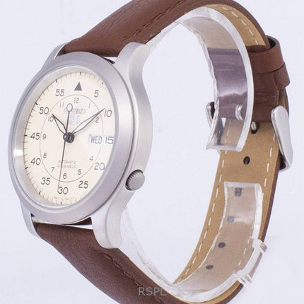 Refurbished Seiko 5 Military Brown Leather Strap Automatic SNK803K2-var-SS5 Men's Watch