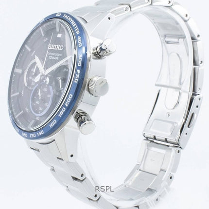 Refurbished Seiko Chronograph Black Dial Quartz SSB357P1 Men's Watch