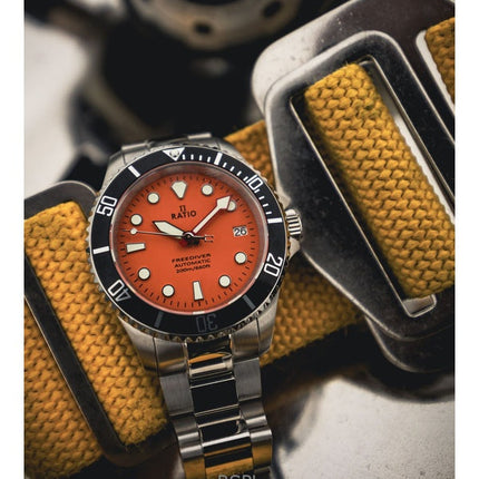 Refurbished Ratio FreeDiver Sapphire Stainless Steel Orange Dial Automatic RTF045 200M Men's Watch