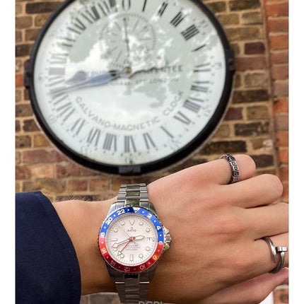 Ratio FreeDiver GMT Series Sapphire Stainless Steel White Dial Blue Red Pepsi Bezel Automatic RTF061 200M Men's Watch