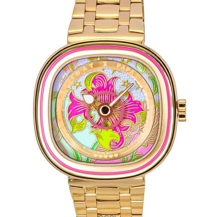 Sevenfriday C-Series Papa Don't Preach Gold Tone Stainless Steel Multicolor Dial Quartz SF-C2-01 Women's Watch