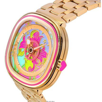 Sevenfriday C-Series Papa Don't Preach Gold Tone Stainless Steel Multicolor Dial Quartz SF-C2-01 Women's Watch