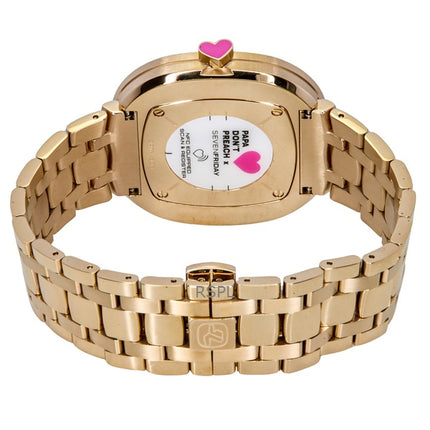 Sevenfriday C-Series Papa Don't Preach Gold Tone Stainless Steel Multicolor Dial Quartz SF-C2-01 Women's Watch
