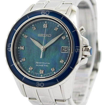 Seiko Sportura Kinetic Diamonds Dial Indices SKA873 SKA873P1 SKA873P Women's Watch