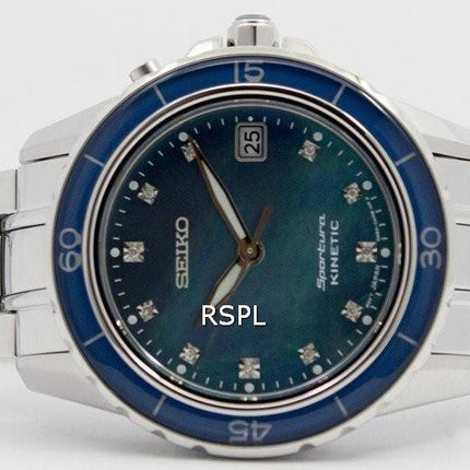 Seiko Sportura Kinetic Diamonds Dial Indices SKA873 SKA873P1 SKA873P Women's Watch