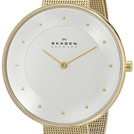 Skagen Silver Dial Gold-Tone Mesh Bracelet SKW2141 Womens Watch