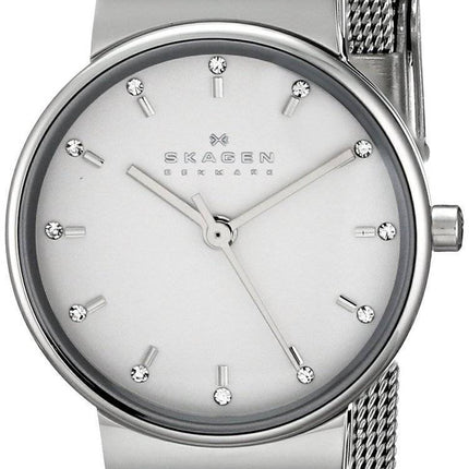 Skagen Ancher Silver Dial Crystal Stainless Steel Mesh Bracelet SKW2195 Womens Watch