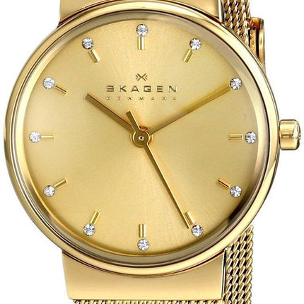Skagen Ancher Champagne Dial Gold-Plated Mesh Bracelet SKW2196 Womens Watch