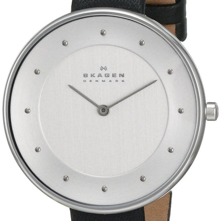 Skagen Gitte White Dial Black Leather SKW2232 Womens Watch