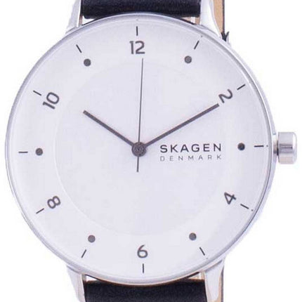 Skagen Riis White Dial Leather Strap Quartz SKW2919 Womens Watch