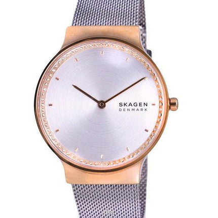 Skagen Freja Crystal Accents Stainless Steel Mesh Silver Dial Quartz SKW3017 Womens Watch