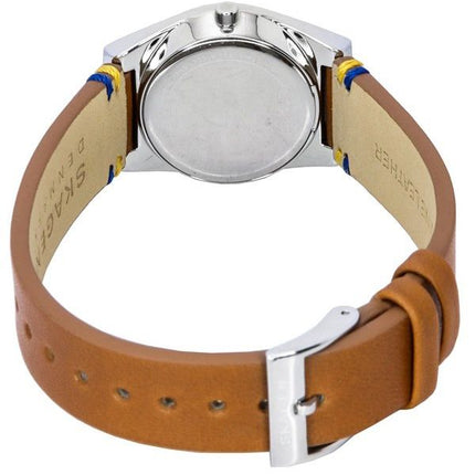 Skagen Grenen Lille Solar Hola Light Brown Leather Strap White Dial SKW3086 Women's Watch