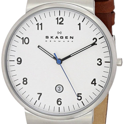 Skagen Ancher Brown Leather Strap SKW6082 Mens Watch