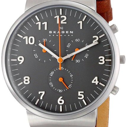 Skagen Ancher Chronograph Brown Leather SKW6099 Mens Watch