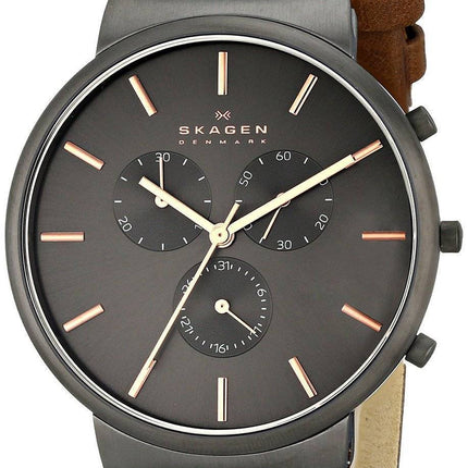 Skagen Ancher Chronograph Brown Leather SKW6106 Mens Watch