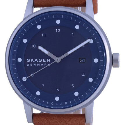 Skagen Henriksen Blue Dial Leather Strap Solar SKW6739 Mens Watch