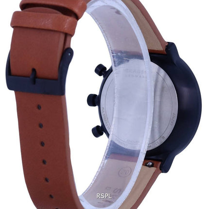 Skagen Ancher Chronograph Leather Black Dial Quartz SKW6767 Mens Watch