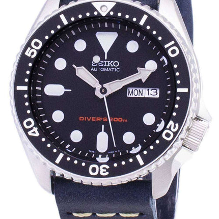 Seiko Automatic SKX007K1-LS15 200M Dark Blue Leather Strap Men's Watch