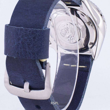 Seiko Automatic SKX007K1-LS15 200M Dark Blue Leather Strap Men's Watch