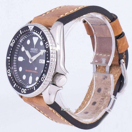 Seiko Automatic SKX007K1-LS17 Diver's 200M Brown Leather Strap Men's Watch