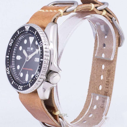 Seiko Automatic SKX007K1-LS18 Diver's 200M Brown Leather Strap Men's Watch
