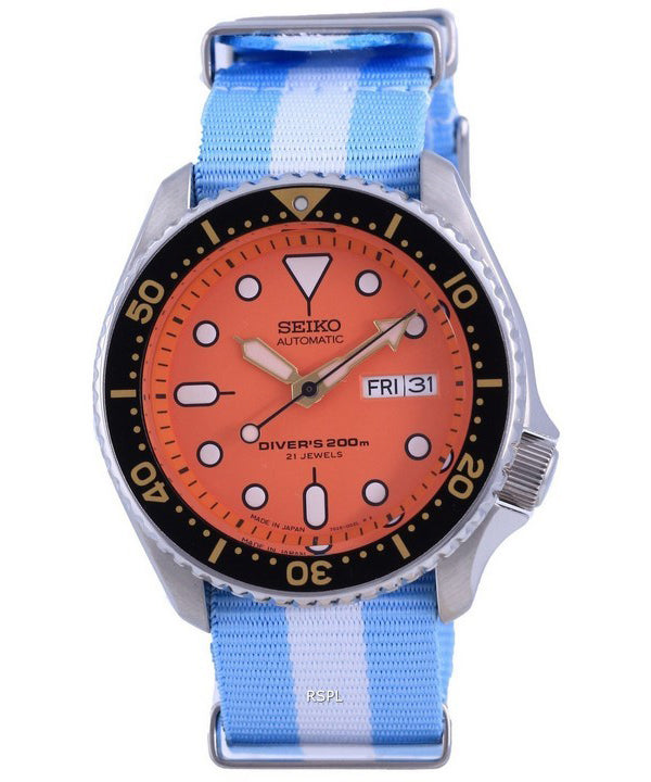 Seiko Automatic Divers Japan Made Polyester SKX011J1-var-NATO24 200M Mens Watch