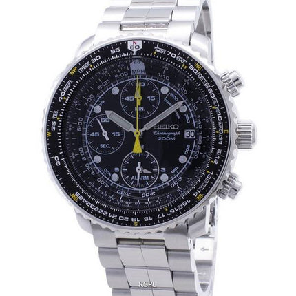 Refurbished Seiko Flightmaster SNA411 SNA411P1 SNA411P Pilot's Flight Alarm Chronograph Men's Watch