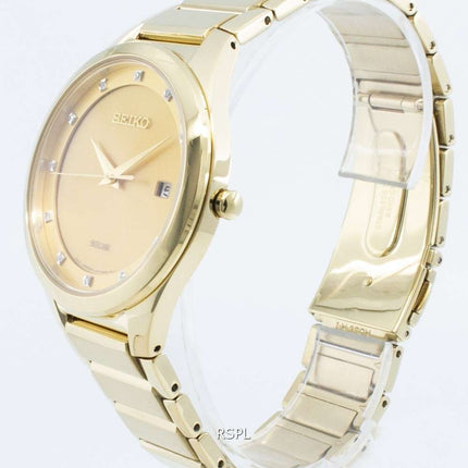 Seiko Solar SNE384 SNE384P9 SNE384P Diamond Accents Men's Watch