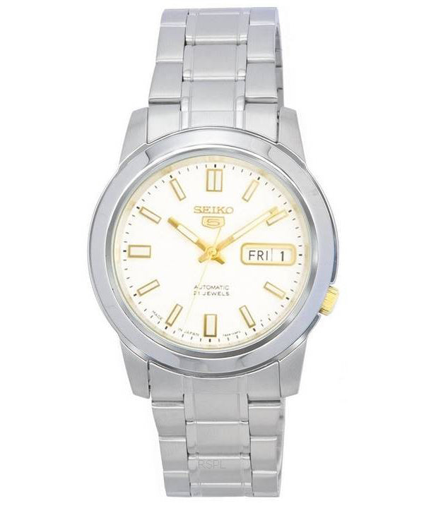 Seiko 5 Stainless Steel White Dial Automatic SNKK07 SNKK07J1 SNKK07J Men's Watch