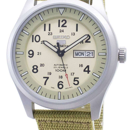 Seiko 5 Sports Automatic SNZG07 SNZG07K1 SNZG07K Military Nylon Strap Men's Watch