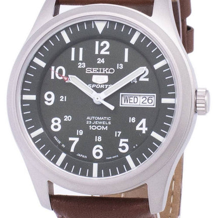 Seiko 5 Sports Automatic Japan Made Brown Leather SNZG09J1-VAR-LS12 100M Men's Watch