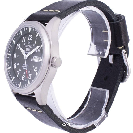 Seiko 5 Sports SNZG09K1-LS14 Automatic Black Leather Strap Men's Watch