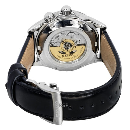 Seiko Prospex Alpinist GMT Leather Strap Black Dial Automatic SPB379J1 200M Men's Watch