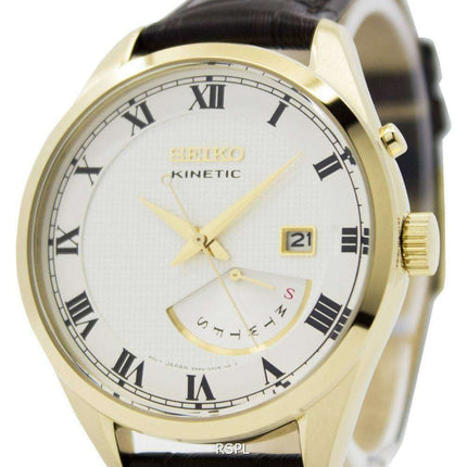 Seiko Kinetic Brown Leather Strap SRN074 SRN074P1 SRN074P Men's Watch