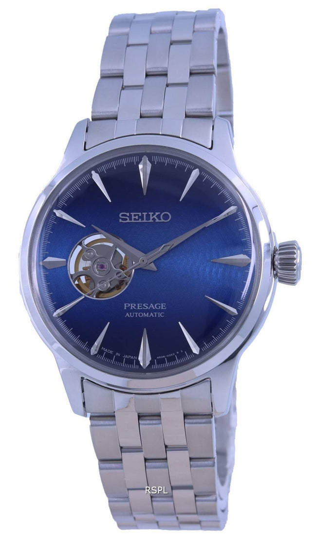 Seiko Presage Cocktail Time Blue Acapulco Open Heart Automatic SSA439 SSA439J1 SSA439J Mens Watch
