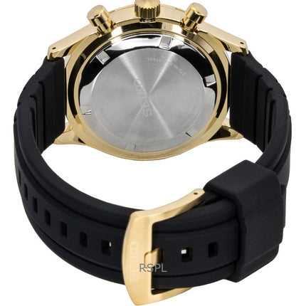 Seiko Sport Chronograph Silicone Strap Black Dial Quartz SSB446P1 100M Men's Watch