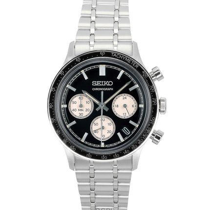Seiko Chronograph Stainless Steel Black Dial Quartz SSB479P1 Men's Watch