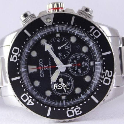 Seiko Prospex Divers SSC015 SSC015P1 SSC015P Solar Chronograph 200M Men's Watch