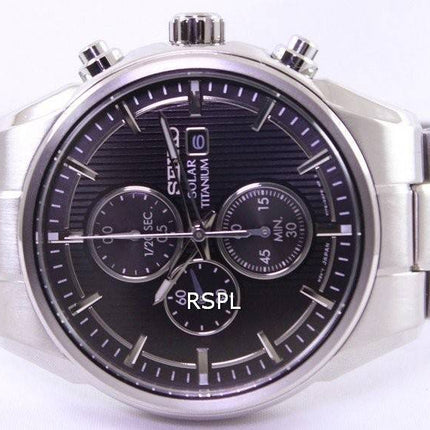 Seiko Solar Titanium Chronograph SSC367 SSC367P1 SSC367P Men's Watch