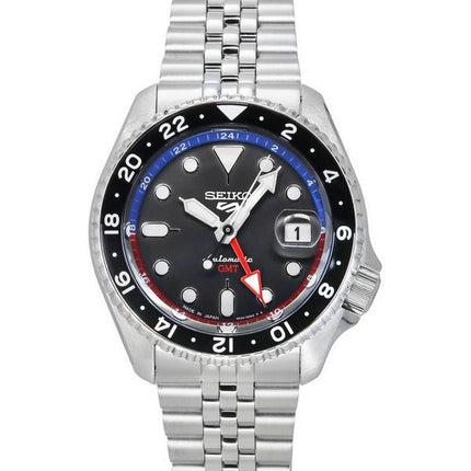 Seiko 5 Sports SKX Style GMT Stainless Steel Grey Dial 24 Jewels Automatic SSK019J1 100M Men's Watch