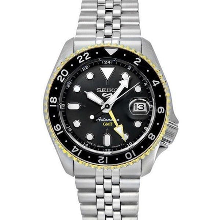 Seiko 5 Sports SKX Style GMT Stainless Steel Grey Dial 24 Jewels Automatic SSK021J1 100M Men's Watch