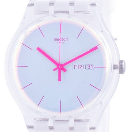 Swatch Polawhite White Dial Silicone Strap Quartz SUOK713 Mens Watch