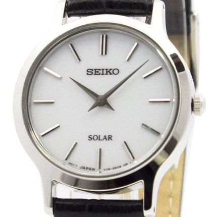 Seiko Solar White Dial Leather Strap SUP299 SUP299P1 SUP299P Women's Watch