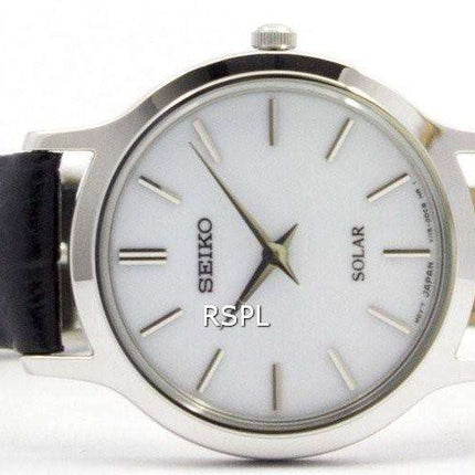 Seiko Solar White Dial Leather Strap SUP299 SUP299P1 SUP299P Women's Watch